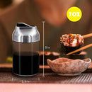 Aelga Soy Sauce Dispenser, 7oz Non-Drip Spout Oil and Vinegar Dispenser with Auto Flip Cap, Glass Oil Cruet for Kitchen Cooking by CozyNest Decor