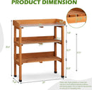 Outdoor Potting Bench Garden Work Station, Solid Wood Planting Table w/Sink Drawer Shelves,Metal Top, Folding Patio Furniture for Porch Balcony (29.1 x 14.2 x 35.6(Orange Yellow)) by GreenHaven Gardens