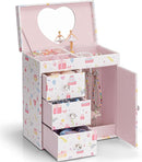 Vlando Musical Jewelry Box for Girls, Large Kid Music Box with Ballerina for Birthday Bedroom Decor, 4 Layer Girl Jewelry Gifts for Girls Kids - Fantasy by TinyTreasures Baby Boutique