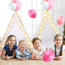 8 Pack Sleepover Tent for Girls Party,Teepee Tent for Kids Slumber Party Bulk with Light String,Air Mattress,Fitted Sheet,Washable Natural Cotton Toddler Teepee Indoor Outdoor(White) by TinyTreasures Baby Boutique
