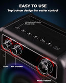 Karaoke Machine, Portable Bluetooth Karaoke Speaker with 2 Wireless Microphones, PA System for Adults Kids with LED Lights, Supports FM/AUX/USB/TF for Home Party by TinyTreasures Baby Boutique