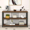 FOLUBAN Console Table for Entryway, Narrow Sofa Table with 3 Tier Storage Shelf for Living Room Hallway Behind Couch, Rustic Walnut by CozyNest Decor