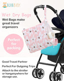 ALVABABY 3 Cloth Diaper Wet Dry Bags Waterproof Reusable with Two Zippered Pockets Travel Beach Pool Daycare Soiled Baby Items Yoga Gym Bag for Swimsuits or Wet Clothes Small Medium Large 3L-ZM26 by TinyTreasures Baby Boutique