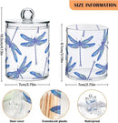 2 Pack Qtip Holder Organizer Dispenser Dragonflies Bathroom Storage Canister Cotton Ball Holder Container for Cotton Swabs/Pads/Floss by CozyNest Decor