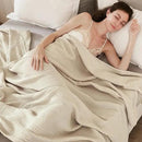 EMME Cotton Blanket King Size for Bed Soft Muslin Blankets 108"x90" Lightweight Breathable Layering Bedspread Coverlet All Season Gauze Blanket, Light Tan by CozyNest Decor
