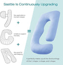 Sasttie Pregnancy Pillows for Sleeping, U Shaped Cooling Full Body Pillow with Removable Cover, Pregnant Women Must Haves, Maternity Essential, Light Blue by TinyTreasures Baby Boutique