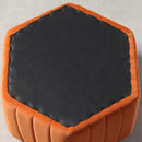 homary 18.5" Hexagonal Pouf Ottoman Upholstered, Velvet Footrest Rest Stools Modern Sofa Footrest Entryway Shoe Changing Stool, Low Coffee Table Footstool for Living Room/Bedroom/Entrway-Orange by CozyNest Decor