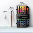 Nicpro Watercolor Paint Set, 48 Water Colors Kit with 3 Painting Brushes, Palette, Watercolor Pen, Non-toxic Painting Supplies for Kids, Adults, Students, Beginners and Artists by TinyTreasures Baby Boutique