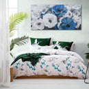 Mofutinpo Large Flower Painting Wall Art, 24x48, Modern Home Decor, Living Room Wall Decorations, White Blue Flower Prints Artwork, Waterproof UV Resistant Canvas, Wall Art for Bedroom by CozyNest Decor