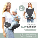 FRUITEAM Baby Carrier Newborn to Toddler, 6-in-1 Ergonomic & Adjustable Baby Carrier with Lumbar Support for All Seasons, Hands-Free, Adapt to Newborn, Infant & Toddler (Grey) by TinyTreasures Baby Boutique