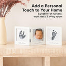 Inkless Baby Handprint and Footprint Kit for Newborn - Baby Footprint Kit, Newborn Keepsake Nursery Picture Frame,Dog Paw Print Maker, Personalized Gifts for New Mom,Showers & Registrys(White/Silver) by TinyTreasures Baby Boutique