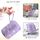 17oz Soup Thermo for Hot Food Kids Insulated Vacuum Food Jar with Stainless Steel Spoon Wide Mouth Thermo Leakproof Lunch Food Container Kids Hot Lunch Box (Purple-Horse) by TinyTreasures Baby Boutique