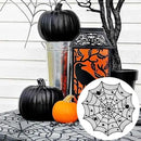 40 Inch Round Spider Web Lace Table Topper Black Halloween Spider Web Tablecloth Party Decoration by CozyNest Decor