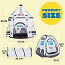 JOYIN White Rocket Ship Pop up Play Tent with Tunnel and Playhouse Kids Indoor Outdoor Spaceship Tent Set by TinyTreasures Baby Boutique