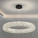 Dia 40" Modern Chandelier Ring Crystal Chandelier Adjustable Height Luxury Crystal Pendant Ceiling Light Fixture for Dining Living Room Bedroom by CozyNest Decor