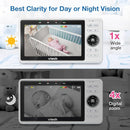 VTech Upgraded Smart WiFi Baby Monitor, 1080p FHD Camera and 5" HD IPS Display, Free App with Motion Video, Sound/Motion Detection and Notifications, Fully Remote Pan-Tilt-Zoom: VM901 by TinyTreasures Baby Boutique