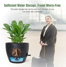 WOUSIWER 10 inch Self Watering Planters, 2 Pack Large Plastic Plant Pots with Deep Reservior and High Drainage Holes for Indoor Outdoor Plants and Flowers, Speckled Black by GreenHaven Gardens