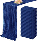 10FT 20 Pack Royal Blue Cheesecloth Table Runner 20 x 120 Inch Long Rustic Gauze Cheese Cloth Table Runner for Wedding Bridal Baby Shower Table Decorations Boho Fabric Sheer Birthday Party Table Decor by CozyNest Decor