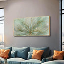 YJYart Green Abstract Canvas Artwork Flowers Wall Decor for Office Line Art Painting 24"x 48" Pictures for Bedroom Dining Room Neutral Wall Art by CozyNest Decor