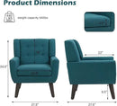 UIXE Accent Chair, Modern Upholstered Armchair in Fabric for Living Room, Comfy Club Arm Chairs Single Sofa Button Tufted Bedroom Reading Seat - Turquoise Blue, Set of 2 by CozyNest Decor