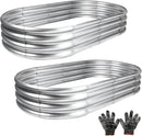 2Pcs Raised Garden Bed, Galvanized Planter Raised Garden Beds for Outdoor, 4x2x1ft, Vegetables,Flowers &Herbs,Heavy Duty Metal Raised Garden Beds Outdoor,Rust-Resistant & Easy Assembly by GreenHaven Gardens