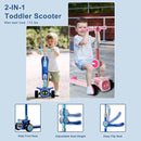Unbreakable & Never Fall Down 2-in-1 Scooters Kids 3 Wheel Kick Scooter for Boys Girls Ages 3-8, Adjustable Height & Seat, Widened Non-Slip Deck, More Safer for Beginner Toddlers by TinyTreasures Baby Boutique