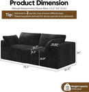 78.74" LoveSeat Cloud Sofa,Modular Sectional Couch,Modern Deep Seat Upholstered Couches with Plush Corduroy Fabric for Living Room Furniture,Bedroom and Apartment,No Assembly Required,Black by CozyNest Decor