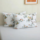 ABREEZE Floral Duvet Cover King Size Set Bird Flowers Bedding Set 100% Brushed Cotton Bedding Collection 1 Duvet Cover with 2 Pillowcases White by CozyNest Decor