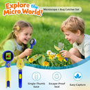 Kids Microscope with Bug Catcher Kit, 1080P Digital Mini Handheld Microscope STEM Science Toy with LED Light, Rechargeable, Portable, Supports 64GB TF Card, Educational Gift for Kids Ages 3-12 (Blue) by TinyTreasures Baby Boutique