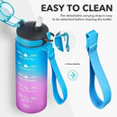 Enerbone Water Bottle, Leakproof BPA & Toxic Free, Motivational Water Bottle with Times to Drink and Straw, Fitness Sports Water Bottle with Strap for Office, Gym, Outdoor Sports by CozyNest Decor