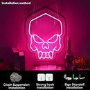 Dimmable Skull Neon Sign,Halloween Pink Neon Sign Light for Wall Decor, Skeleton LED Neon Sign for Beer Bar Bedroom Art,Skull Head Neon Lights Suitable for Computer Room, 5V USB Power 15.75 * 11.8in by CozyNest Decor