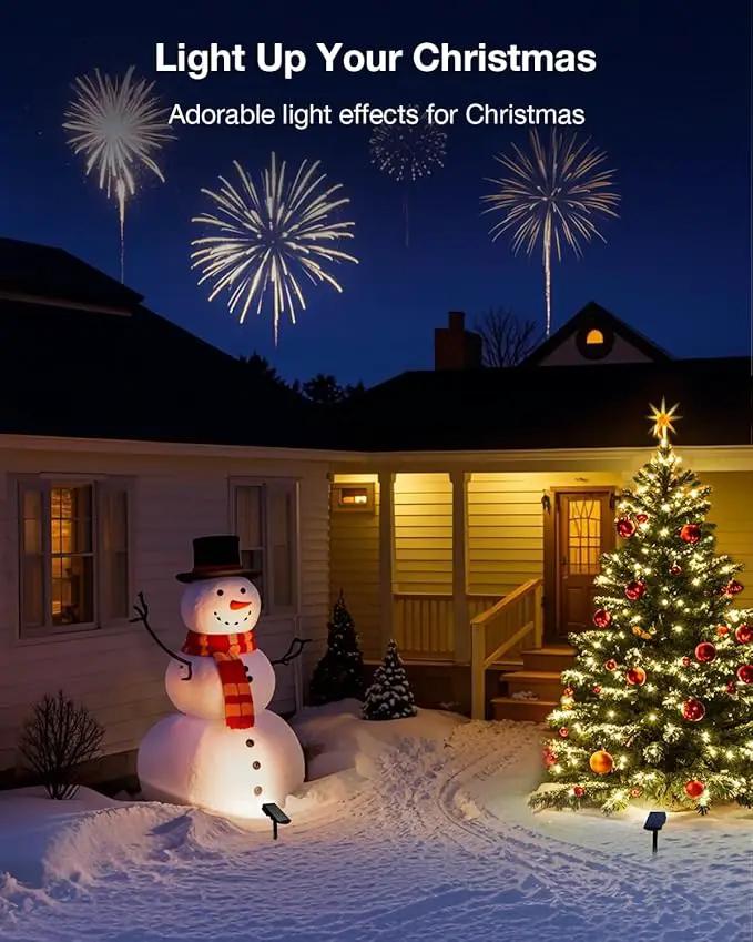 Solar Power Spotlight Outdoor Waterproof Landscape LED Accent Lighting for Yard, Tree, Plants, Walls, Path, Garden, Statues, Adjustable Brightness,Dusk to Dawn Long Lasting 4 Pack Cool White, photo 8 of 9