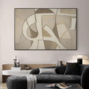 SIGNWIN 46"x72" Extra Large Framed Wall Art Neutral Abstract Geometric in Mid-Century Style, Retro-Inspired Design for Home Living Room Bedroom Decor (Frame Assembly Required) by CozyNest Decor