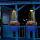2 Packs Hanging Planters Basket for Outdoor Plants, Solar Powered Self Watering Blue Round Plastic Flower Pots with Drainer for Balcony Patio Garden Outdoor Decoration by GreenHaven Gardens