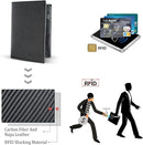 Polare Luxury RFID Blocking Leather Passport Holder Travel Wallet For Men and Women (Carbon Black) by TinyTreasures Baby Boutique