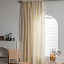 Sutuo Home Boho Curtain Crochet Dots Patchwork Semi-Blackout Bohemian Handmade Tassels, Rod Pocket Window Treatment Vintage Rustic Farmhouse Drapes for Living Bedroom, 1 Panel 59" W x 96" L, Beige by CozyNest Decor