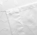 MIUCO Floral Embroidered Semi Sheer Curtains Faux Linen Grommet Window Curtains for Bedroom Living Room 84 Inches Long 2 Panels, Pure White by CozyNest Decor