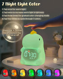 Dinosaus Alarm Clock for Kids with Night Light, Sleep Training Clock Time to Wake Clock, Rechargeable Silicone Light for Bedroom, Perfect Sleep Companion for Boys Girls by TinyTreasures Baby Boutique