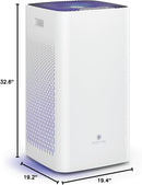 Medify MA-112 UV Light Air Purifier with True HEPA H14 Filter | 4,455 ft² Coverage in 1hr for Wildfires Smoke, Odors, Pollen, Pets | Removal to 0.1 Microns | White, 1-Pack by TinyTreasures Baby Boutique