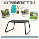 Outdoor Ottomans,Patio Foot Rest Portable Side Table Solid Steel Frame Small Seat All Weather Footrest for Indoor Outdoor Use 2 Pieces Black by CozyNest Decor