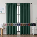 Simplebrand Ava Ever Green Blackout Curtains for Bedroom 72 Inch Length 2 Panels Set, Thermal Insulated Rod Pocket Door Window Curtains for Patio French Door Front Door, W40 x L72 Inch, Ever Green by TinyTreasures Baby Boutique