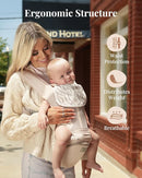Baby Carrier Pro, MOMTORY Safety-Certified 6-in-1 Ultra Storage Baby Carrier Newborn to Toddler, Detachable Baby Holder Carrier with Hip Seat, Ergonomic Cozy Baby Body Carrier for 7-50lbs, Khaki by TinyTreasures Baby Boutique