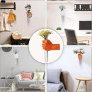Orange Wall Sculptures, Hand Vases Home Decor, Wall Mount Art Sculpture, Unique Wall Art Statue, Funky Flower Vase Decorations, Modern Eclectic Hanging Decor,Glass Test Tube Vase (Orange) by CozyNest Decor