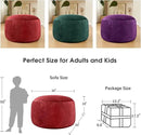 Bean Bag Chairs for Kids - Memory Foam Furniture BeanBag Chair - Kids/Teens Sofa with Soft Micro Fiber Cover - Round Fluffy Couch for Living Room Bedroom College Dorm - 2.5 ft, Red by CozyNest Decor