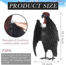 Tenceur 1 Piece Faux Vulture Effigy 18'' Large Fake Vulture Decoys Simulated Full Feathered Realistic Bird Black Hanging Faux Bird Scarecrow for Yard Roofs Trees Garden by GreenHaven Gardens