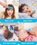 Baby Grooming and Healthcare Kit, Portable Baby Safety Care Set with Hair Brush Comb Nail Clipper Nasal Aspirator for Nursery Newborn Infant Girl Boy (25 in 1, Blue) by TinyTreasures Baby Boutique