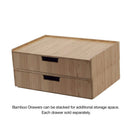 Large Bamboo Monitor Stand with Drawer | 13.5" Stackable Desk Organizer for Letter Size Paper by MobilevisionUS