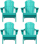Westin Outdoors Laguna WO Home Furniture Adirondack Chair 4 PC Set Classic Outdoor Patio Folding Chair for Bon Fire Pit Lawn Backyard Beach Plastic Weather-Resistant (Turquoise) by GreenHaven Gardens