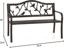 PHI VILLA Outdoor Garden Park Bench Patio 50" Metal Bench, Steel Frame Bench with Backrest and Armrests for Porch, Lawn, Balcony, Backyard and Indoor, Bronze by GreenHaven Gardens