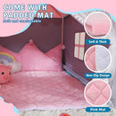 Wilwolfer Kid Tent with Mat, Star Lights - Kids Play Tents for Toddlers Kids Tents Indoor Playhouse - Princess Tent for Girls Toy House Gift (Gray with Mesh) by TinyTreasures Baby Boutique